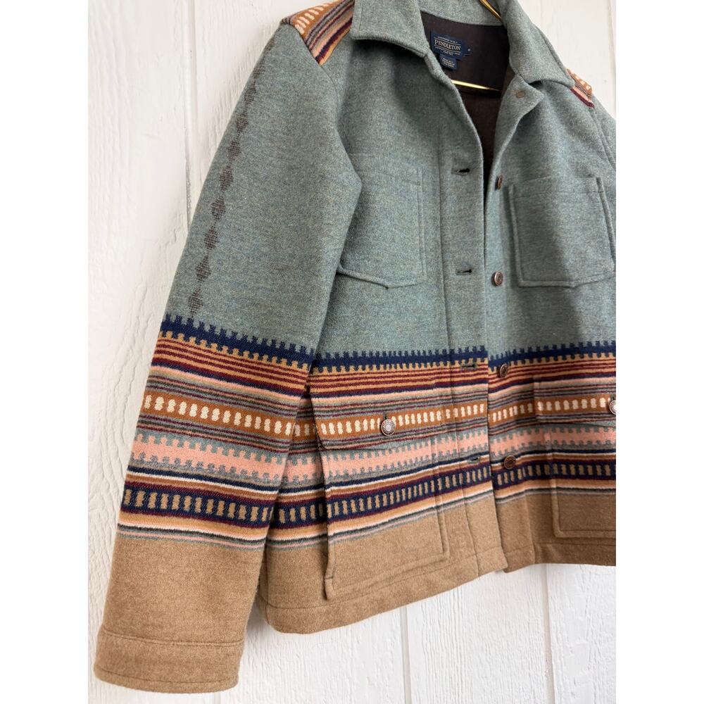Pendleton Aztec Wool Native Blanket Jacket Womens Small Western Horizons - Picture 2 of 7